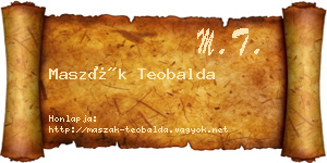 Maszák Teobalda névjegykártya